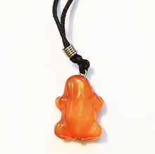Load image into Gallery viewer, Carnelian Frog Amulet on Black Cord aka Frog Fetish in Larger Size