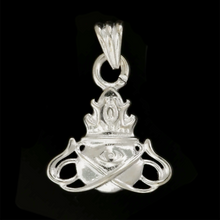 Load image into Gallery viewer, Halloween Witch's Cauldron with Eye and Flames Charm Sterling Silver