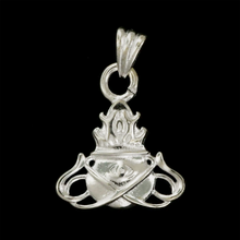 Load image into Gallery viewer, Halloween Witch's Cauldron with Eye and Flames Charm Sterling Silver