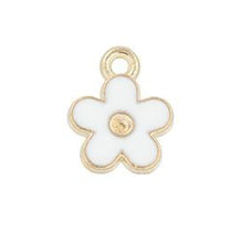 Load image into Gallery viewer, Flower Charm Tiny Gold White