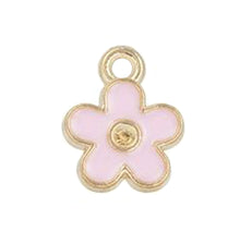 Load image into Gallery viewer, Flower Charm Gold with Pink