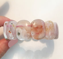 Load image into Gallery viewer, Cherry Blossom Agate Bracelet in size medium