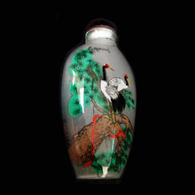Load image into Gallery viewer, Red Crested Cranes on Branch Glass Snuff Bottle Ornament