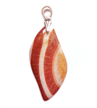 Load image into Gallery viewer, Dragon Veins Agate Pendant in Flame Shape with sterling silver swivel bail