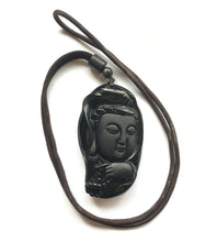 Load image into Gallery viewer, Black Obsidian Quan Yin Necklace - Gorgeous!