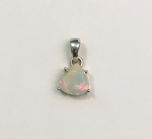 Ethiopian Opal Pendant Faceted Pear Shape