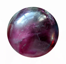 Load image into Gallery viewer, Fluorite Sphere 33mm in vivid purple with a bit of aqua.