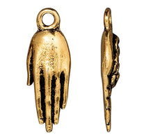Load image into Gallery viewer, Blossom hand Gold Plated Pewter Charm with Antique Finish