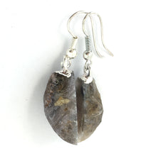 Load image into Gallery viewer, Druzy Earrings Super Sparkly Grey Agate Geode with Silver Ear Wires
