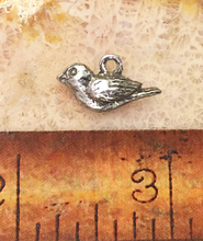 Load image into Gallery viewer, Bird Charm Antique Silver Plated Pewter by Green Girl Studios