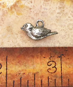 Bird Charm Antique Silver Plated Pewter by Green Girl Studios