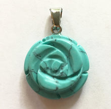 Load image into Gallery viewer, Howlite Pendant Carved Rose Small Size