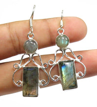 Load image into Gallery viewer, Labradorite Earrings Celtic design
