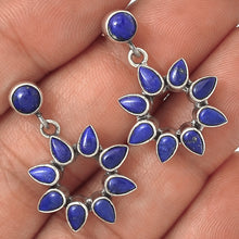 Load image into Gallery viewer, Lapis Lazuli Flower Earrings