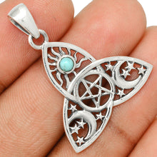 Load image into Gallery viewer, Celtic Triquetra with Larimar Pendant