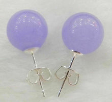 Load image into Gallery viewer, Lavender Jade Stud Earrings 10mm Round Sterling Silver Stud Earrings