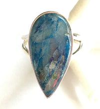 Load image into Gallery viewer, Lightning Azurite with Quartz Silver Ring Size 6.25