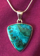 Load image into Gallery viewer, Malachite in Chrysocolla Triangular Pendant