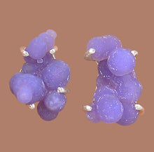 Load image into Gallery viewer, Grape Chalcedony aka Manakarra Botryoidai Sterling Silver Stud Earrings