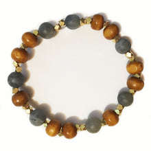 Load image into Gallery viewer, Sunset Sodalite, Frosted Sunset Sodalite and Frosted Tigers Eye Bracelets - Stacking Pair