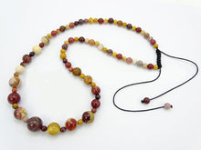 Load image into Gallery viewer, Mookaite Graduated Bead Necklace with Macrame Closure