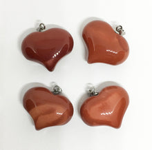 Load image into Gallery viewer, Mookaite Puffy Heart Pendant in Stainless Steel
