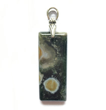 Load image into Gallery viewer, Galactic Ocean Jasper Pendant art deco reproduction silver bail