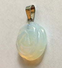 Load image into Gallery viewer, Opalite Pendant Carved Rose Small Size