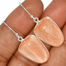 Load image into Gallery viewer, Selenite Earrings in Pale Peach Hue