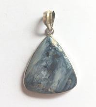 Load image into Gallery viewer, Blue Pietersite Pendant in triangular sterling silver frame