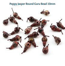 Load image into Gallery viewer, Poppy Jasper 10mm Mala Guru Bead for Stringing Your Own Mala