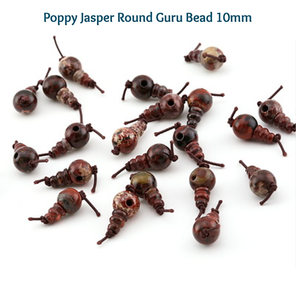 Poppy Jasper 10mm Mala Guru Bead for Stringing Your Own Mala