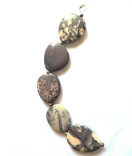 Load image into Gallery viewer, Exotica Porcelain Jasper Beads - Strand of 23x28mm and 30x35mm free-form, graduated slab beads alternating with 4mm round beads