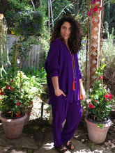 Load image into Gallery viewer, Tienda Ho Moroccan Royal Purple Cotton Rayon Tiznit Top