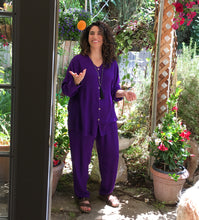 Load image into Gallery viewer, Tienda Ho Purple Cotton Rayon Moroccan Harem Pants