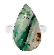 Load image into Gallery viewer, Quantum Quattro Silica TM teardrop-shaped sterling silver ring size 8.5