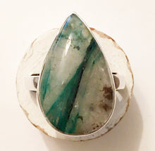 Load image into Gallery viewer, Quantum Quattro Silica TM teardrop-shaped sterling silver ring size 8.5