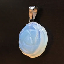 Load image into Gallery viewer, Opalite Pendant Carved Rose Small Size
