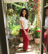 Load image into Gallery viewer, Tienda Ho Harem Cherry Red Cotton Rayon Moroccan Pants