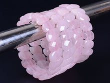 Load image into Gallery viewer, Rose Quartz Bracelet faceted wave bead elastic bracelet