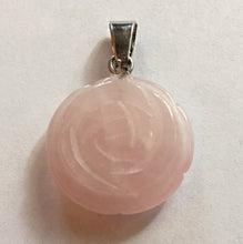 Load image into Gallery viewer, Rose Quartz Pendant Carved Heart Small Size