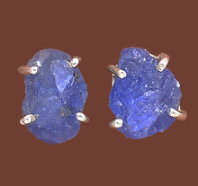 Load image into Gallery viewer, Tanzanite Silver Stud Earrings