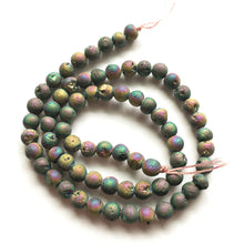 Load image into Gallery viewer, Cobalt Royal Aura Agate 6mm Round Beads with Druzy