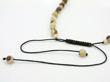 Load image into Gallery viewer, Brown Zebra Jasper Graduated Round Bead Necklace with Macrame Closure