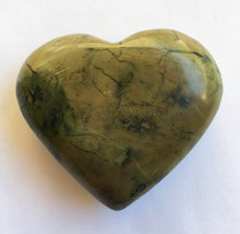 Load image into Gallery viewer, Serpentine Heart 2-1/5 Inch Slightly Puffed Heart in Olive Hues