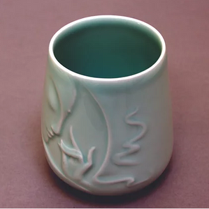 Shaka Cup with hand in Celadon Glaze