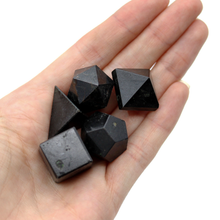 Load image into Gallery viewer, Shungite 5 Piece Set of Platonic Solids Sacred Geometry