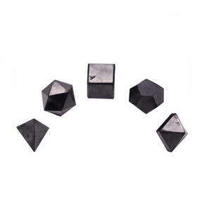 Shungite 5 Piece Set of Platonic Solids Sacred Geometry