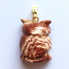 Load image into Gallery viewer, Red Snakeskin Jasper Owl Pendant