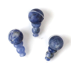 Sodalite 10mm Mala Guru Bead for Stringing Your Own Mala in Matte Blue